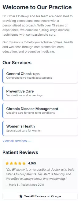 صفحة هبوط لخدمات طبية (Doctors Landing Page)