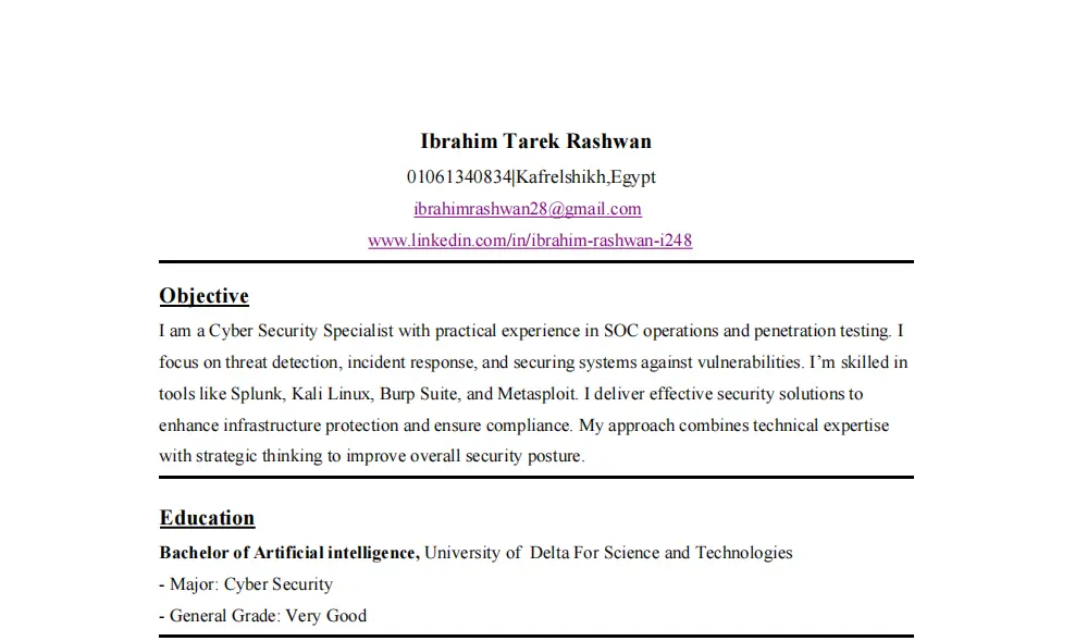 كتابة سيرة ذاتية متوافقه مع نظام ATS