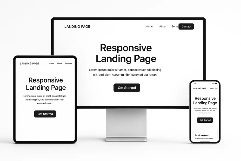 اصمملك صفحه هبوط لجذب العديد من العملاء الجدد html ,css,js