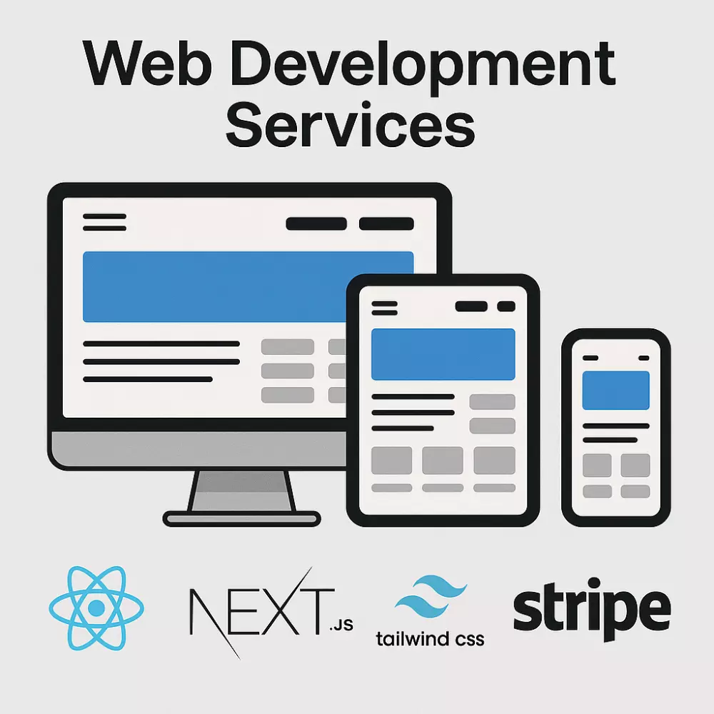 خدمة إنشاء مواقع باستخدام Next.js + React مع دمج Stripe