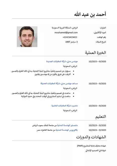 إنشاء وتصميم سيرة ذاتية CV احترافية