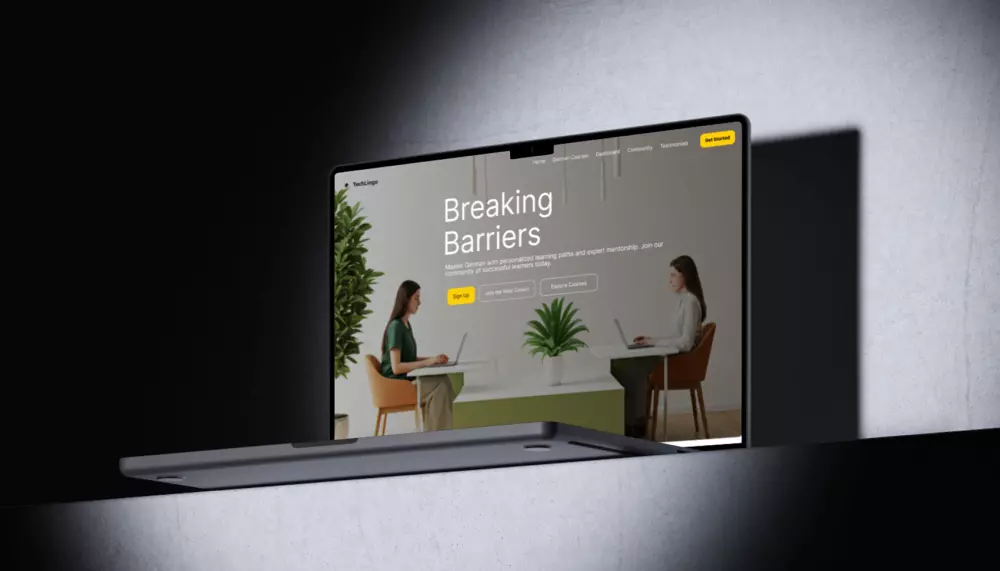 تصميم واجهة موقع ويب احترافية متوافقة مع الهوية البصرية