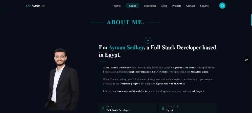 تصميم Portfolio احترافي يعرض مهاراتك ومشاريعك