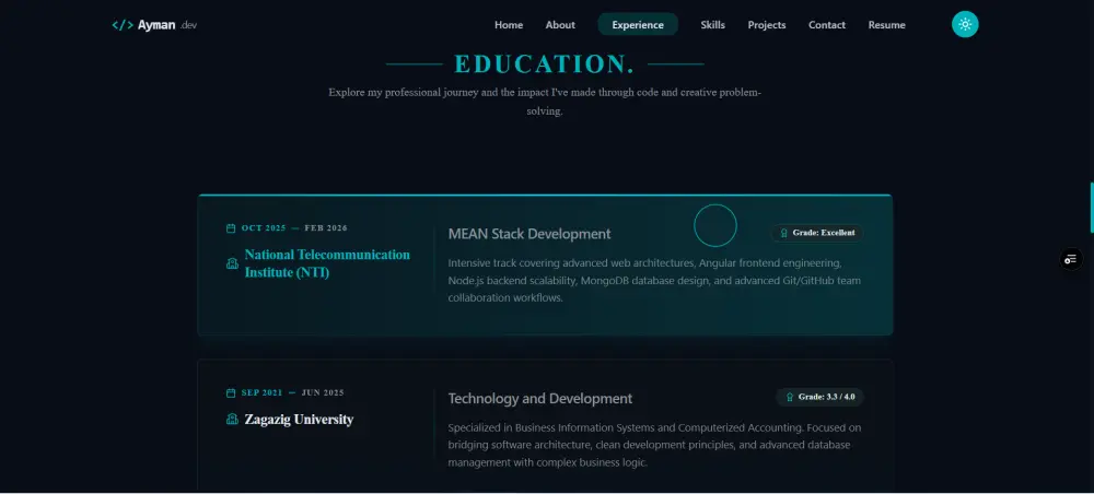 تصميم Portfolio احترافي يعرض مهاراتك ومشاريعك