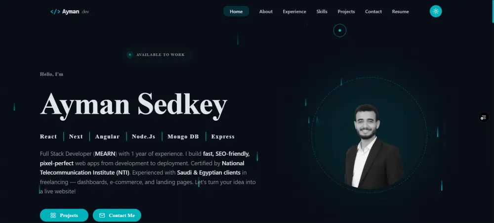 تصميم Portfolio احترافي يعرض مهاراتك ومشاريعك