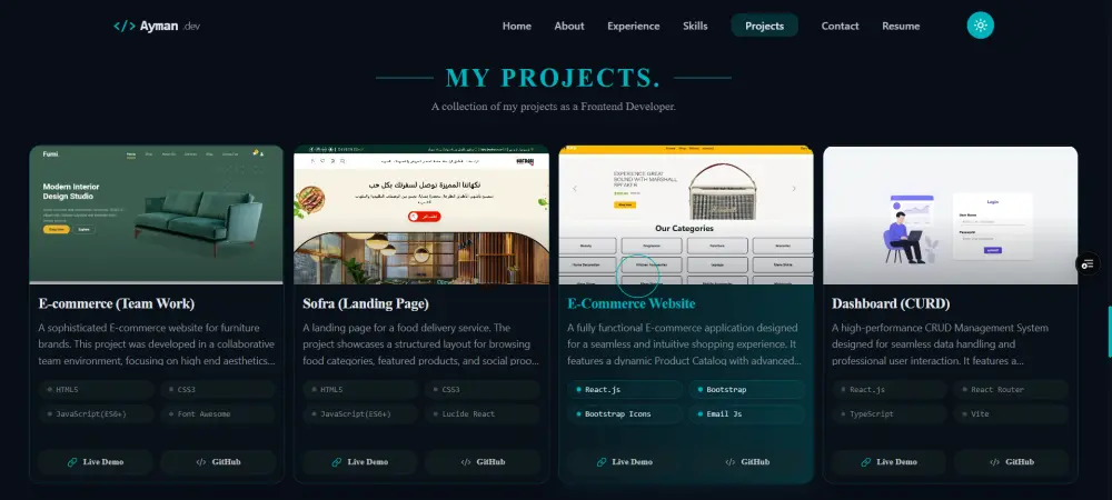 تصميم Portfolio احترافي يعرض مهاراتك ومشاريعك