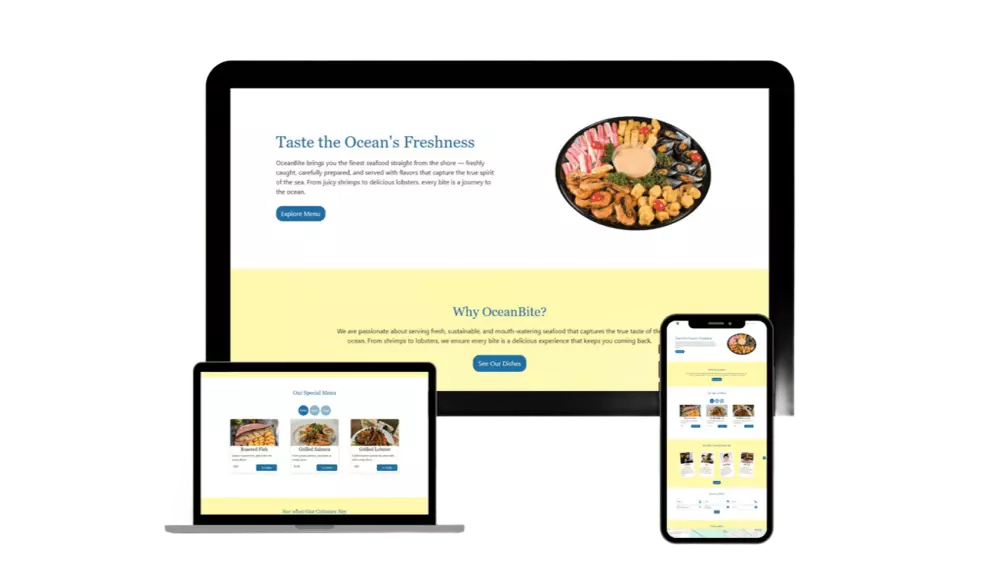 تصميم صفحة هبوط جذابة و عصرية و متجاوبة مع جميع الاجهزة مكونة من (4 اقسام ) وذلك باستخدام (HTML5, CSS3, Tailwind/Bootstrap, JavaScript)