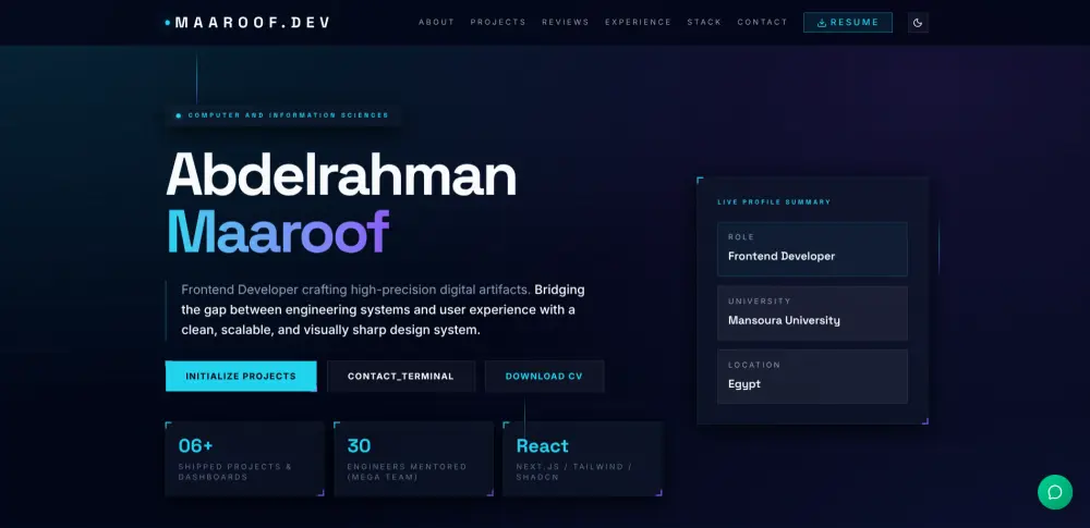 برمجة موقع شخصي (Portfolio) احترافي وسريع باستخدام React و Next.js