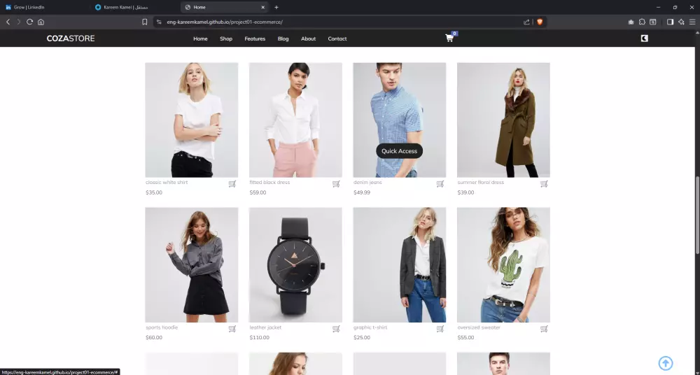 متجر تجارة الكتروني (E-Commerce) باستخدام HTML/CSS/Bootstrap/JavaScript