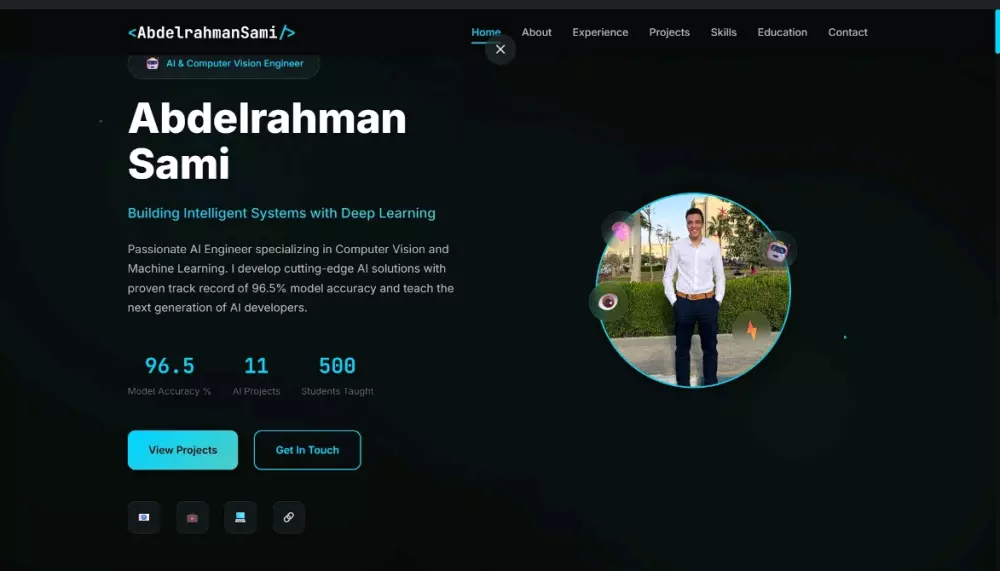 تصميم موقع  Portfolio احترافي متجاوب مع جميع الشاشات