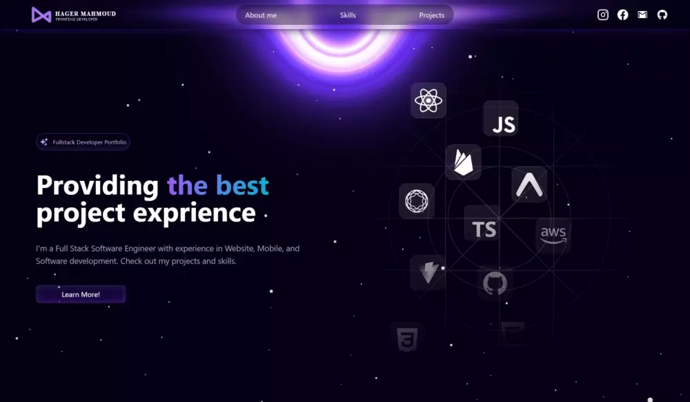 تصميم موقع  Portfolio احترافي متجاوب مع جميع الشاشات