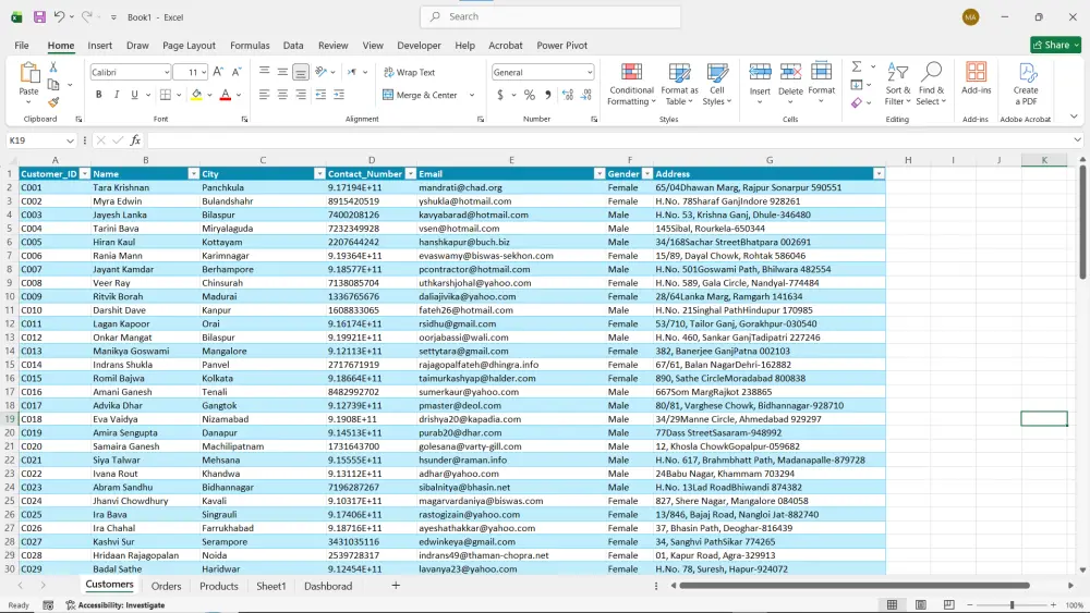 Data Analysis using Excel