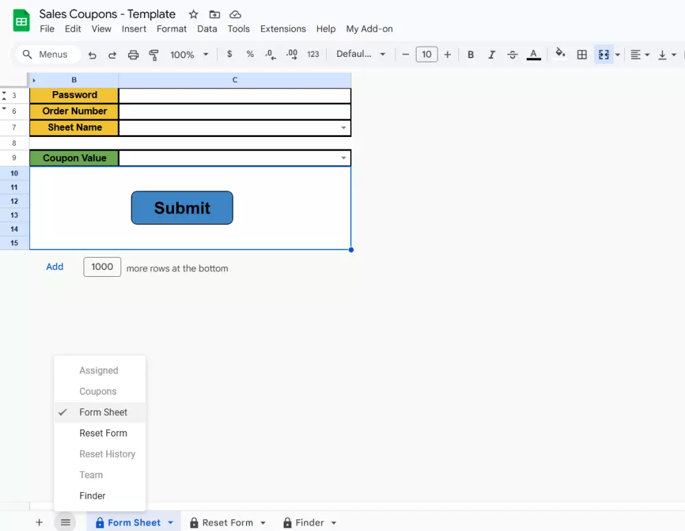 ملف Excel Google sheet لاصدار القسائم خاص بكل موظف