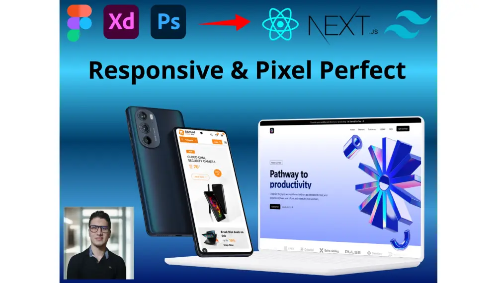 تحويل تصميم Figma أو XD إلى موقع متجاوب احترافي