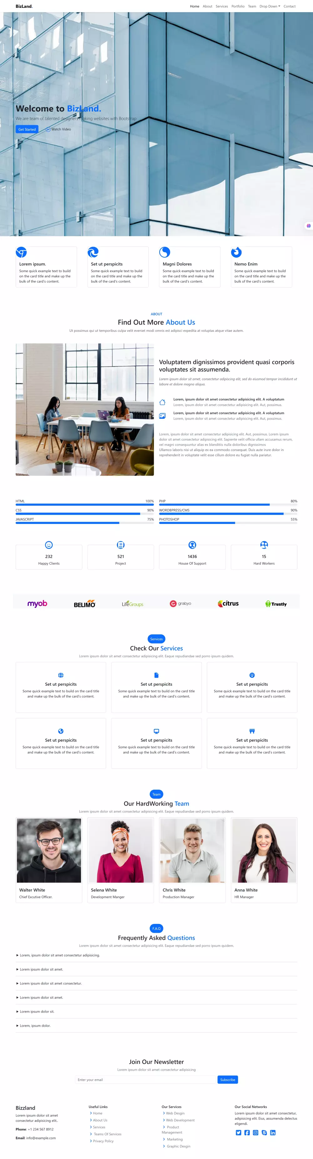 تصميم صفحة هبوط متجاوبة بـ Bootstrap