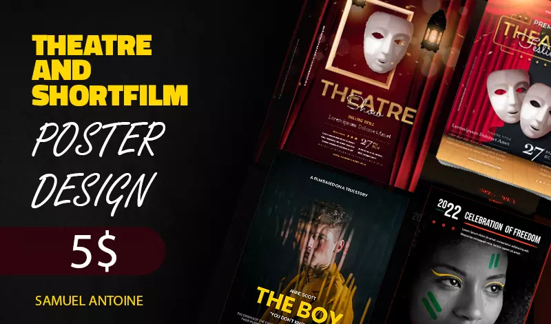 تصميم بوسترات مسرحيات وأفلام قصيرة