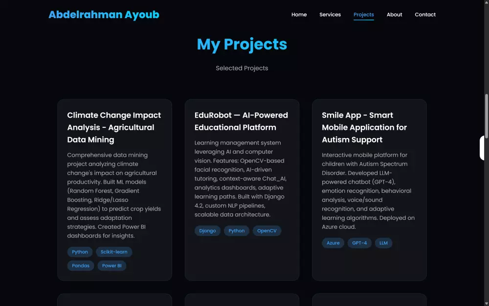 تصميم بورتفوليو شخصي احترافي بـNext.js