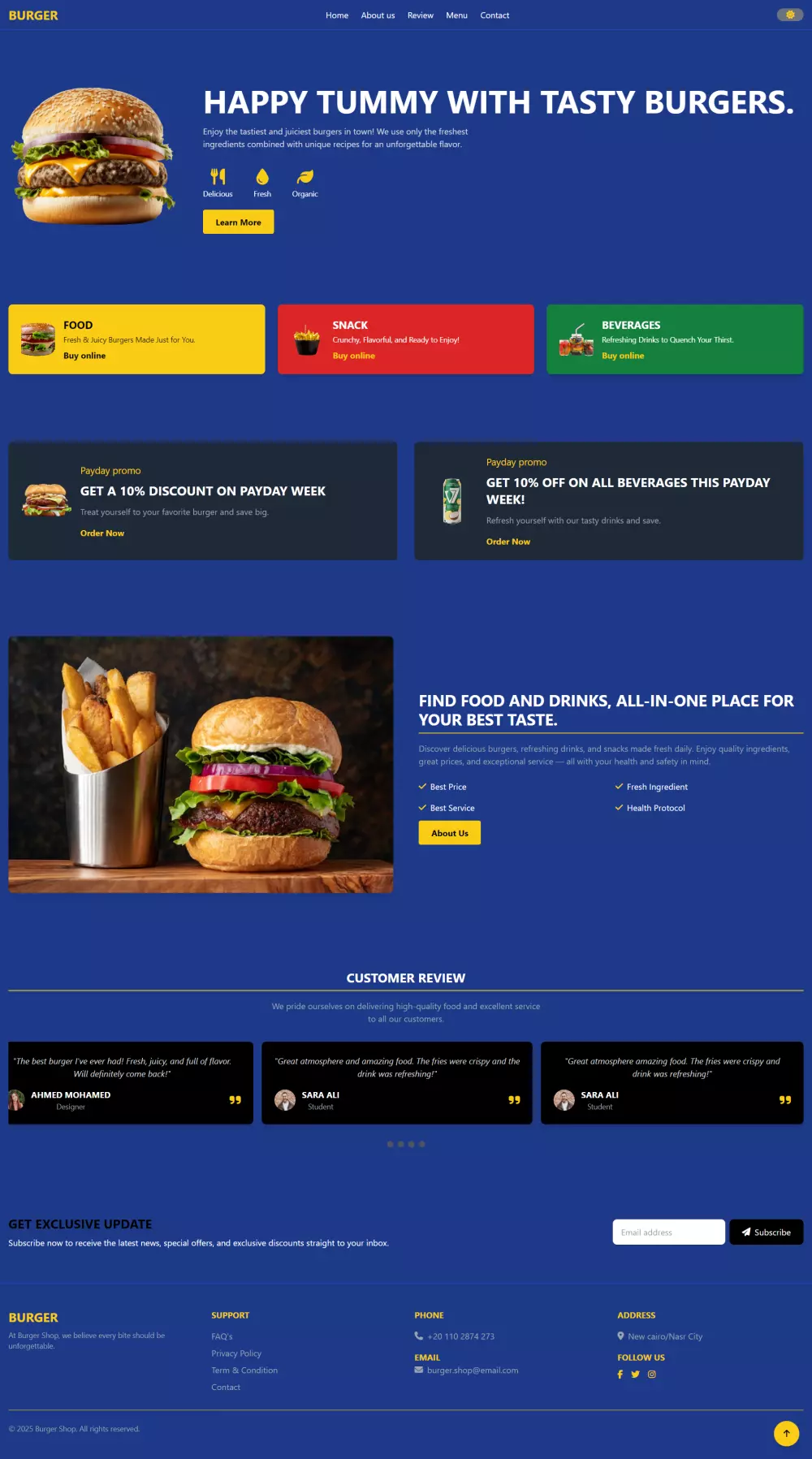 إنشاء صفحة ويب واحدة بتصميم حديث واحترافي..