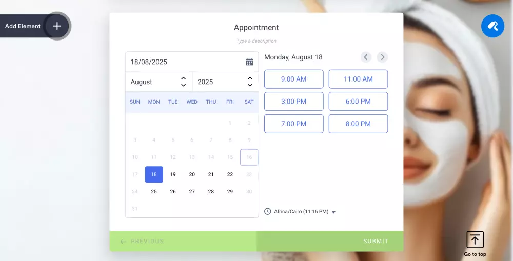نموذج  اوتوماتيكي يشمل الحقول التي تريدها مربوط بجوجل شيت و تقويم جوجل لتسجيل العملاء المحتملين لعيادات الأطباء أو مراكز التجميل