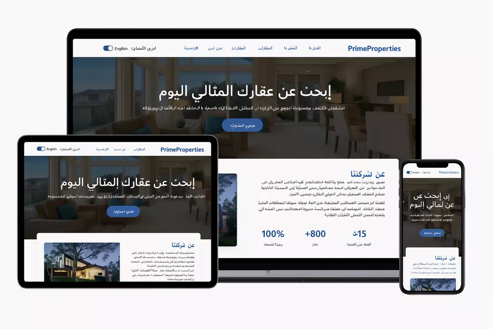 انشاء real estate Landing Page لبيع وايجار العقارات والمحلات التجاريه