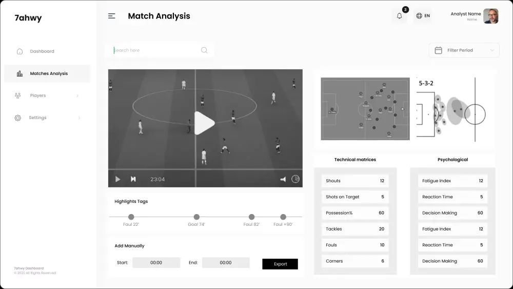 تصميم منصة لتحليل البيانات - Dashboard