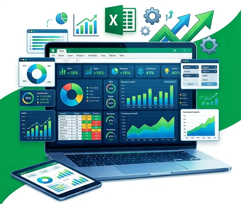 تحليل البيانات وتصميم لوحات تحكم احترافية