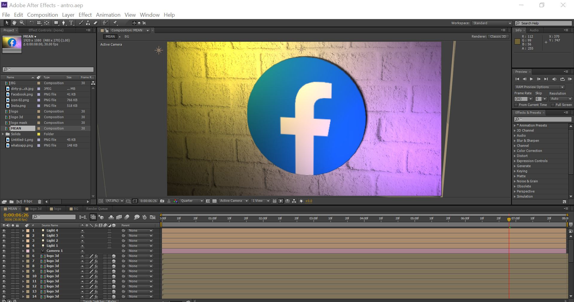 تحويل اللوجو الخاص بك الي لوجو انترو احترافي باستخدام برنامج الافترافكت