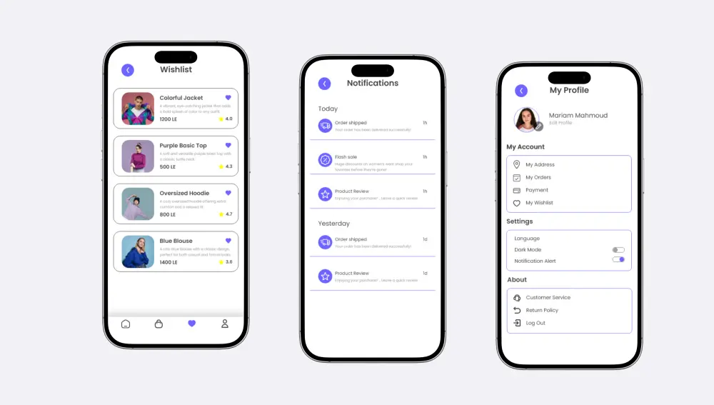 هل تبحث عن تصميم عصري لتطبيقك أو متجرك الإلكتروني يجذب المستخدمين ويعكس هوية مشروعك؟ سأقوم بتصميم واجهات وتجربة مستخدم احترافية وسهلة الاستخدام لتطبيقك أو متجرك الإلكتروني باستخدام Figma او Adobe XD ووفقًا لأحدث معايير التصميم.