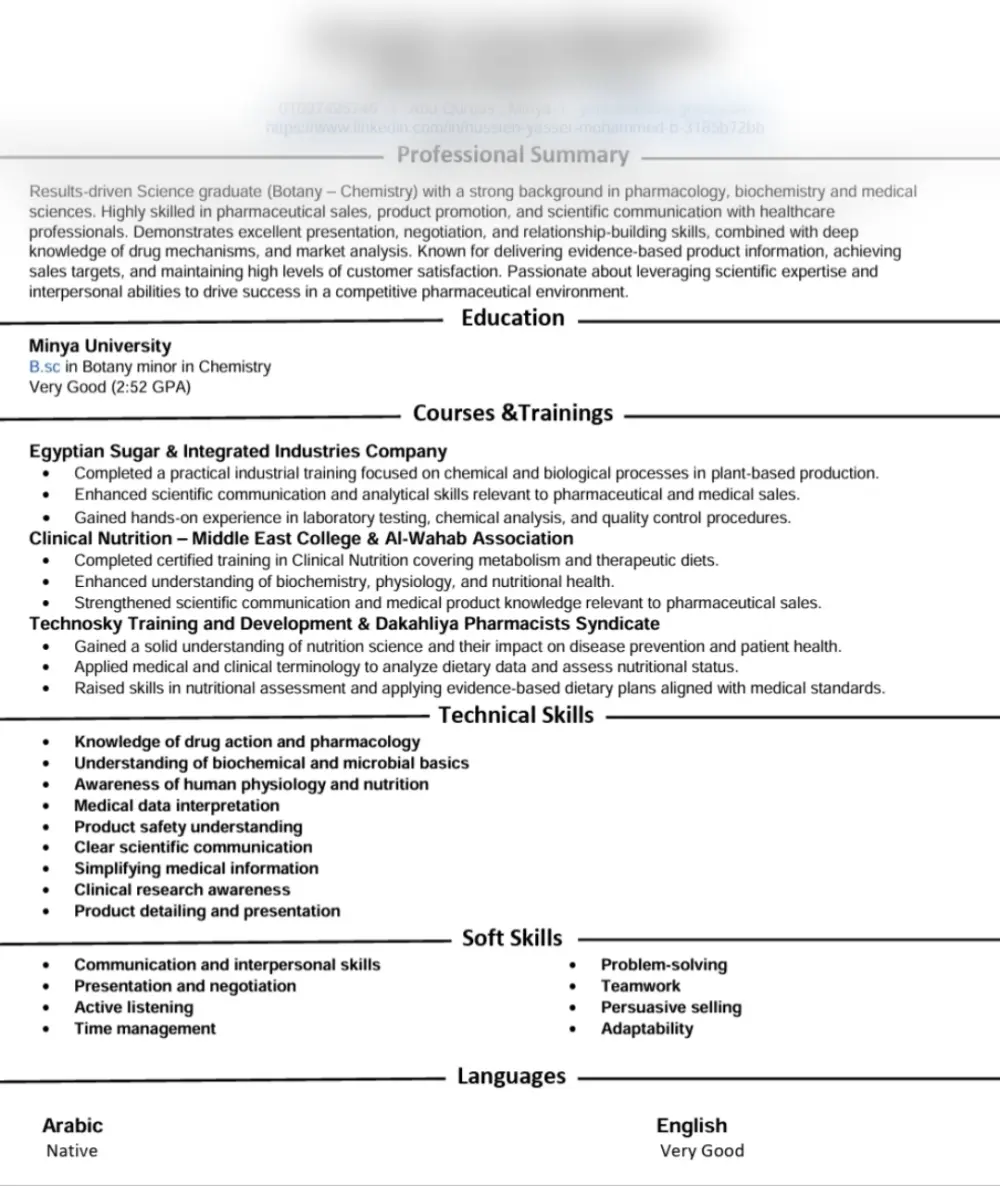 كتابة وتصميم سيرة ذاتية احترافية متوافقة مع Ats