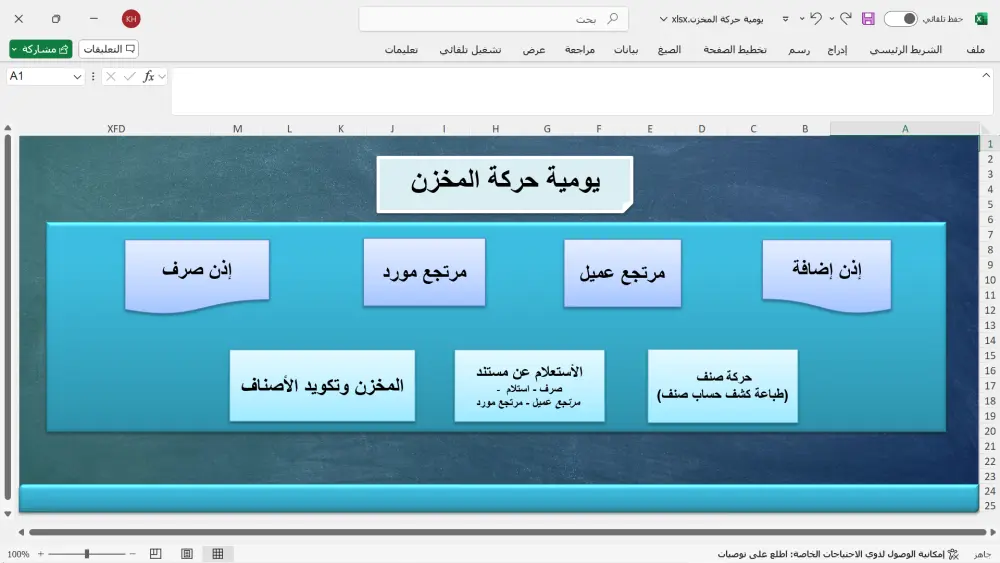 برنامج متابعة الحركة اليومية للمخزن بالاكسيل