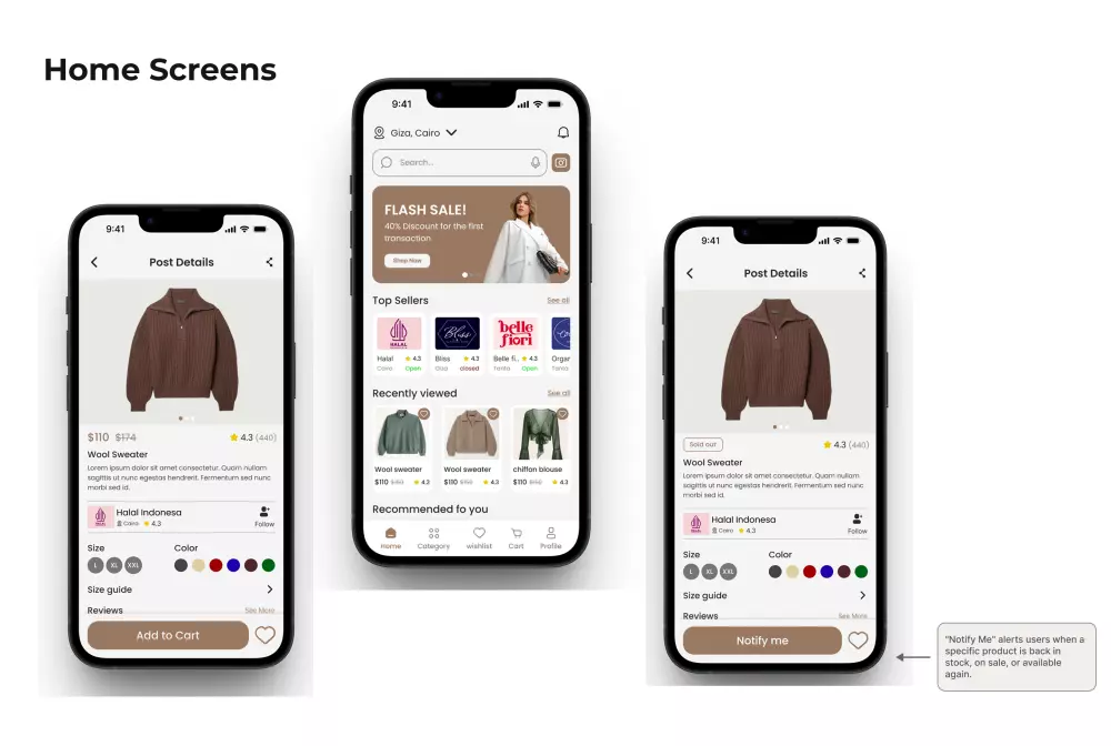 تصميم واجهات مستخدم UI/UX احترافية لتطبيقات الفاشون والأزياء