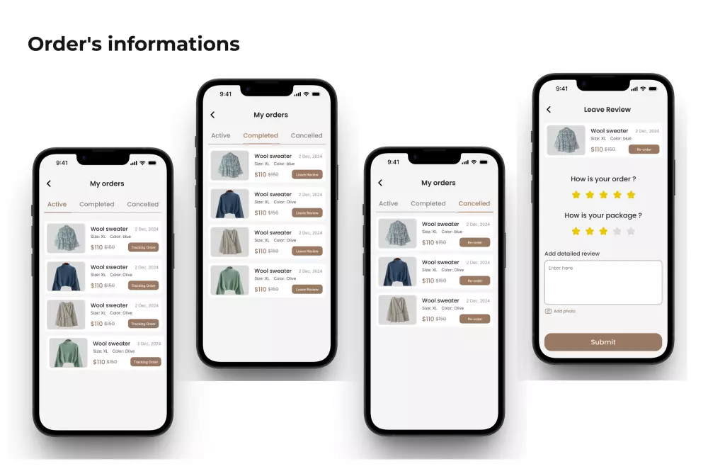 تصميم واجهات مستخدم UI/UX احترافية لتطبيقات الفاشون والأزياء