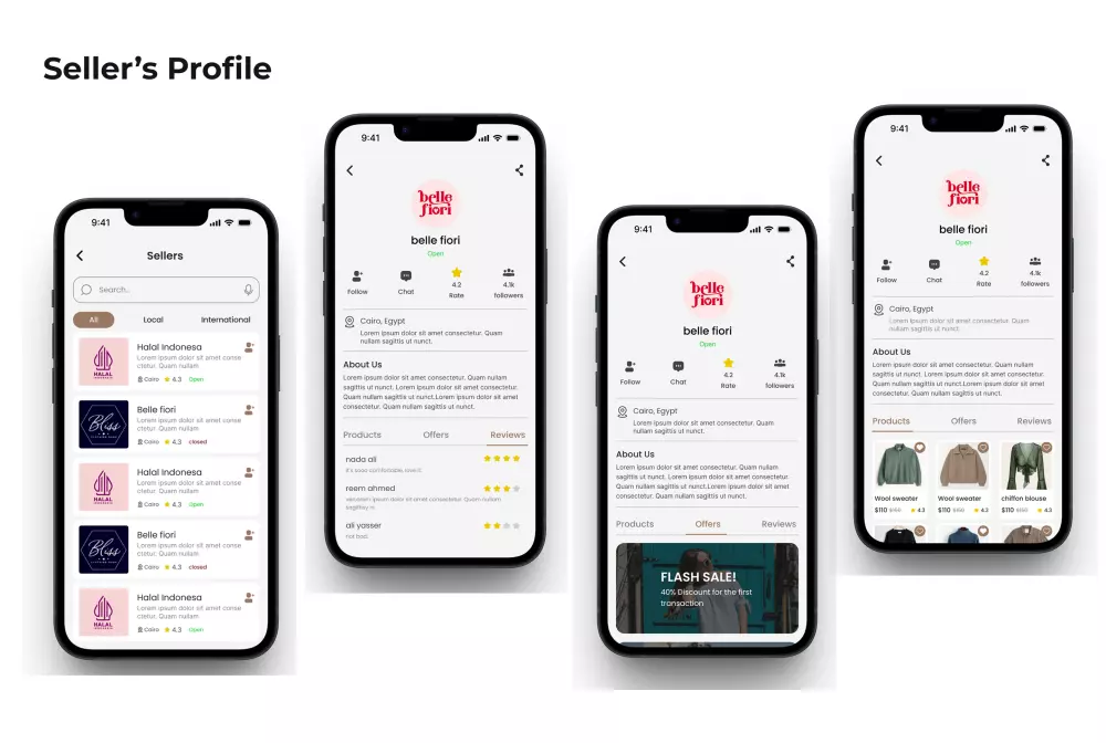 تصميم واجهات مستخدم UI/UX احترافية لتطبيقات الفاشون والأزياء