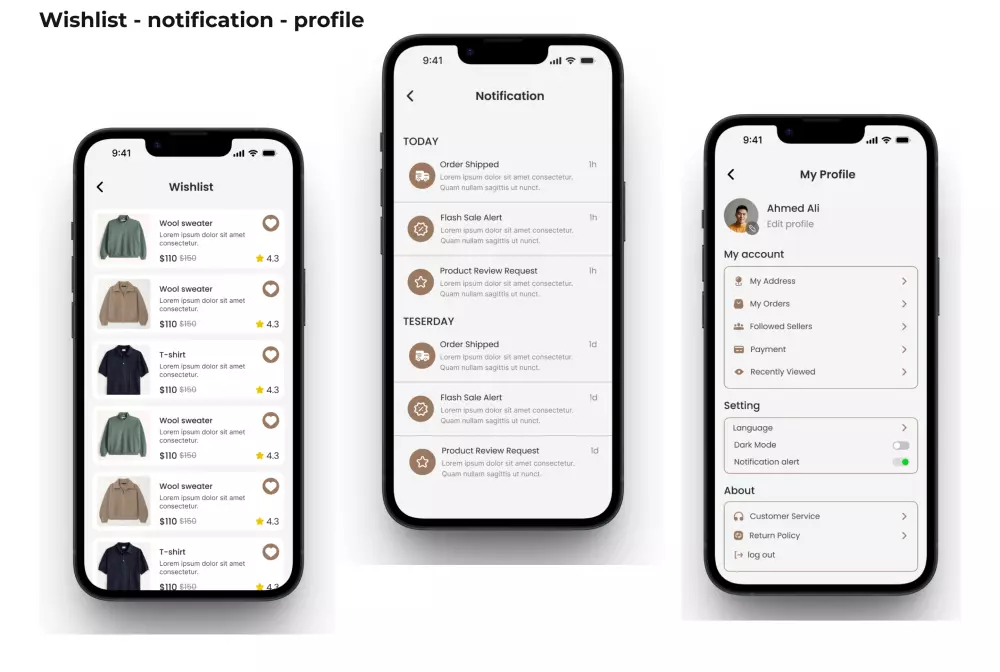 تصميم واجهات مستخدم UI/UX احترافية لتطبيقات الفاشون والأزياء