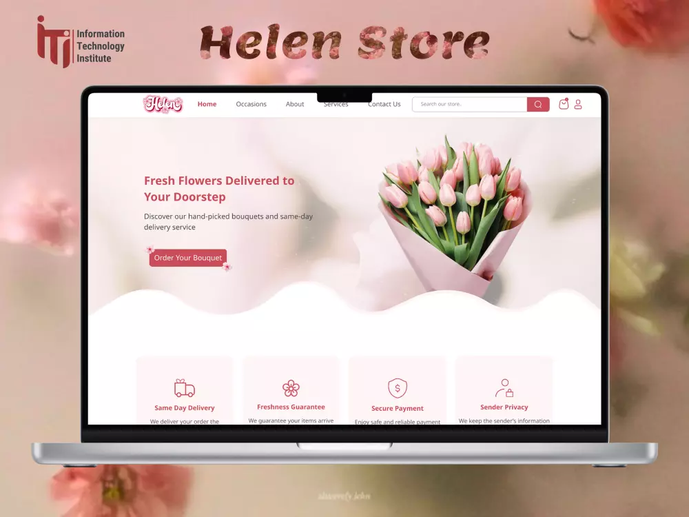 تصميم موقع إلكتروني E-commerce احترافي لبيع الورد والزهور