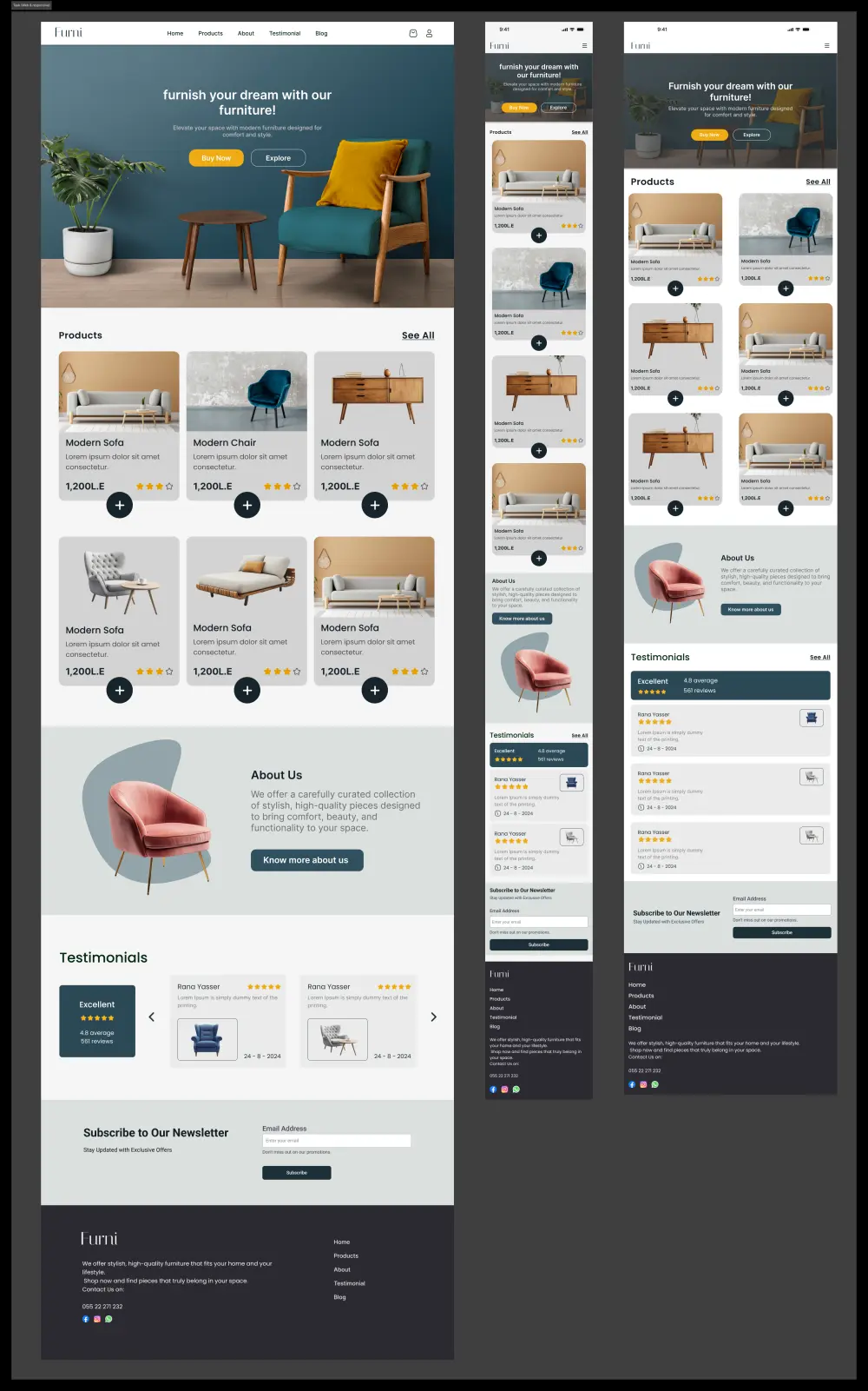 تصميم موقع تجاري لبيع الاثاث