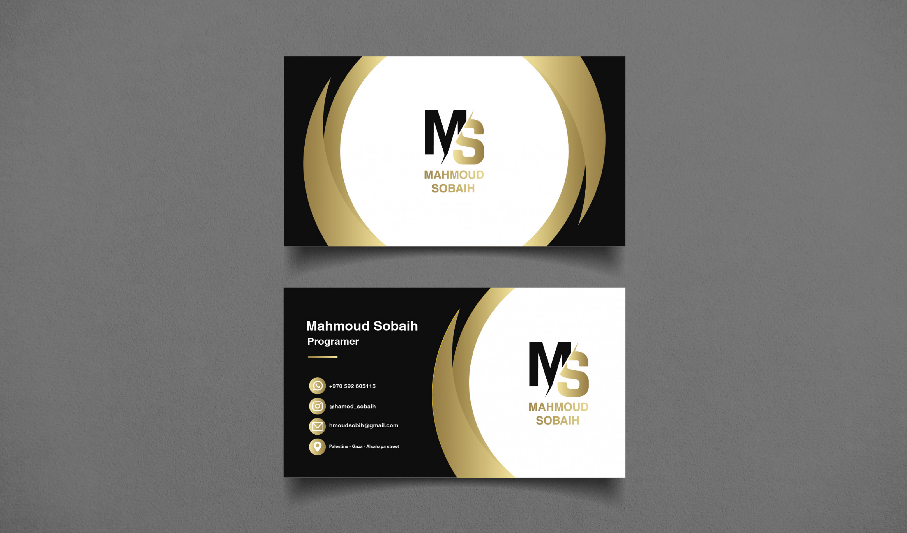 تصميم بطاقة أعمال إحترافية بوجهين (بزنس كارد).