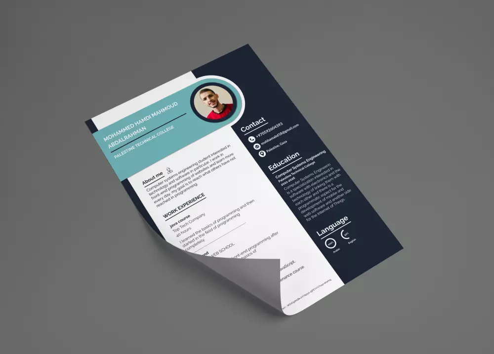 تصميم سيرة ذاتية - Cv - احترافية مقابل 10$ فقط.