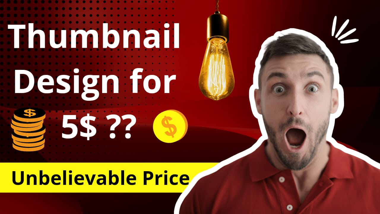 تصميم صورة مصغرة (تامبنايل/ Thumbnail)  لفيديوهات يوتيوب خلال ساعتين