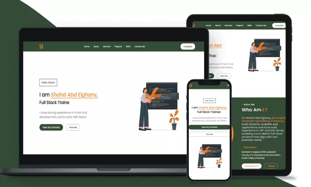 تصميم موقع شخصي portfolio