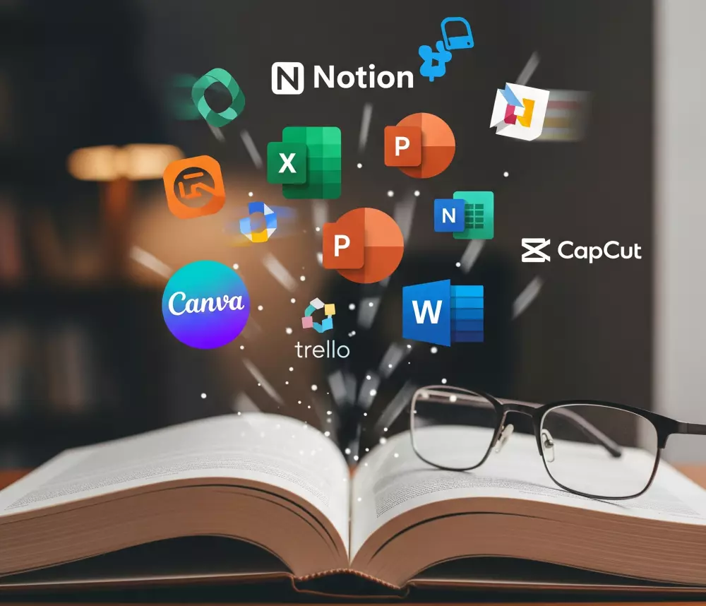 أدوات الإنتاجية والعروض: Excel, Sheets, Power point,canva