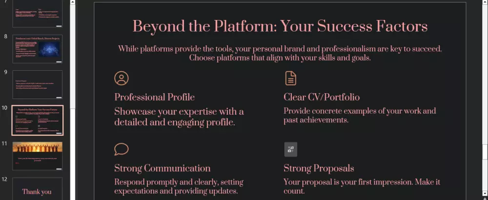 أدوات الإنتاجية والعروض: Excel, Sheets, Power point,canva