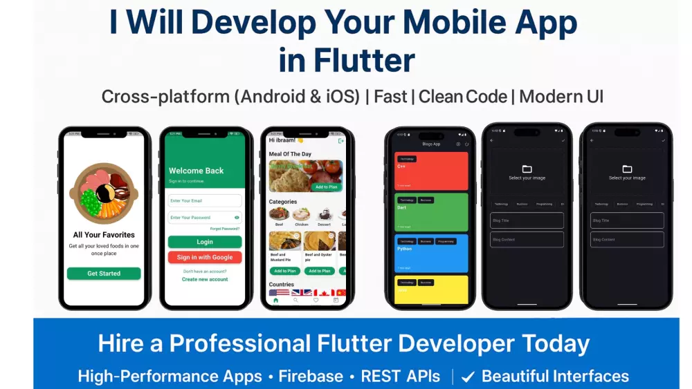برمجة تطبيقات Andriod و IOS باحترافية عالية باستخدام Flutter