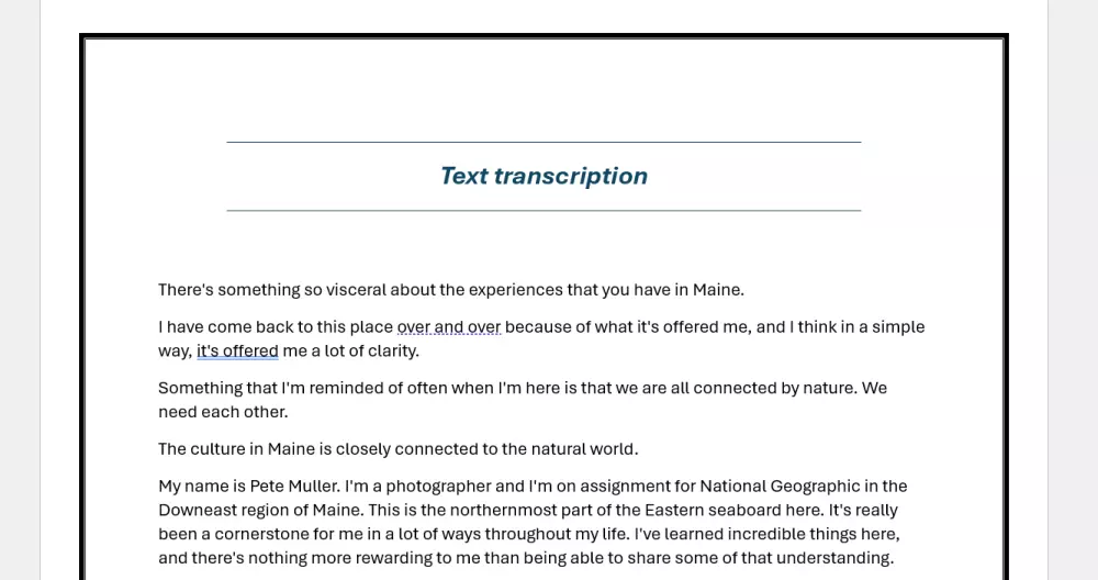 تفريغ احترافي للفيديوهات الإنجليزية إلى Word أو PowerPoint