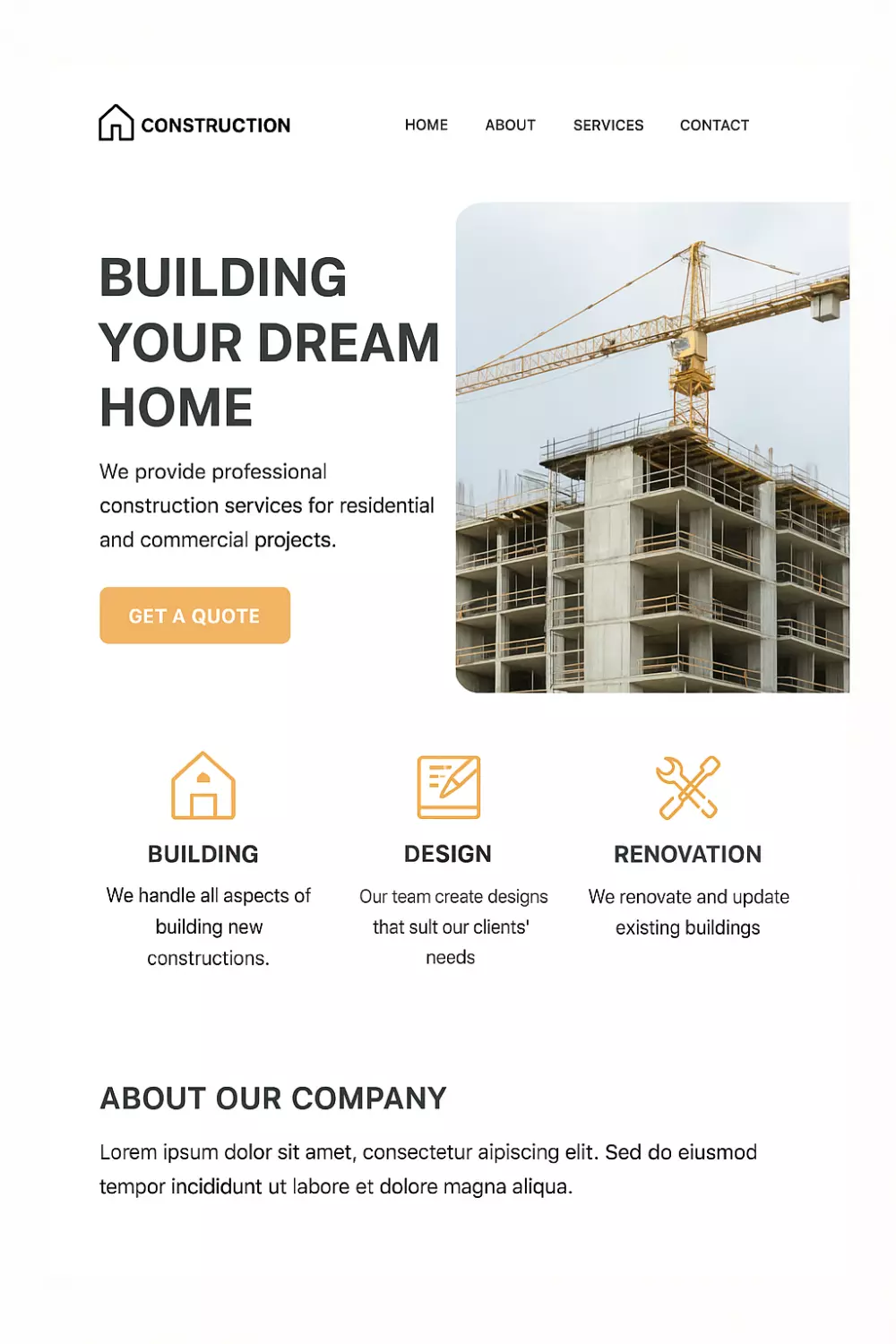 سأقوم بإنشاء موقع تعريفي احترافي لشركتك أو نشاطك باستخدام قوالب جاهزة مميزة، مع تصميم أنيق يعرض خدماتك ومعلومات التواصل بشكل منظم وجذاب، وبسعر مناسب وسرعة في التنفيذ.