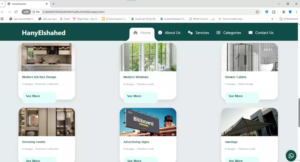 تصميم وتطوير صفحة ويب متجاوبة وجذابة باستخدام HTML وCSS وJavaScript