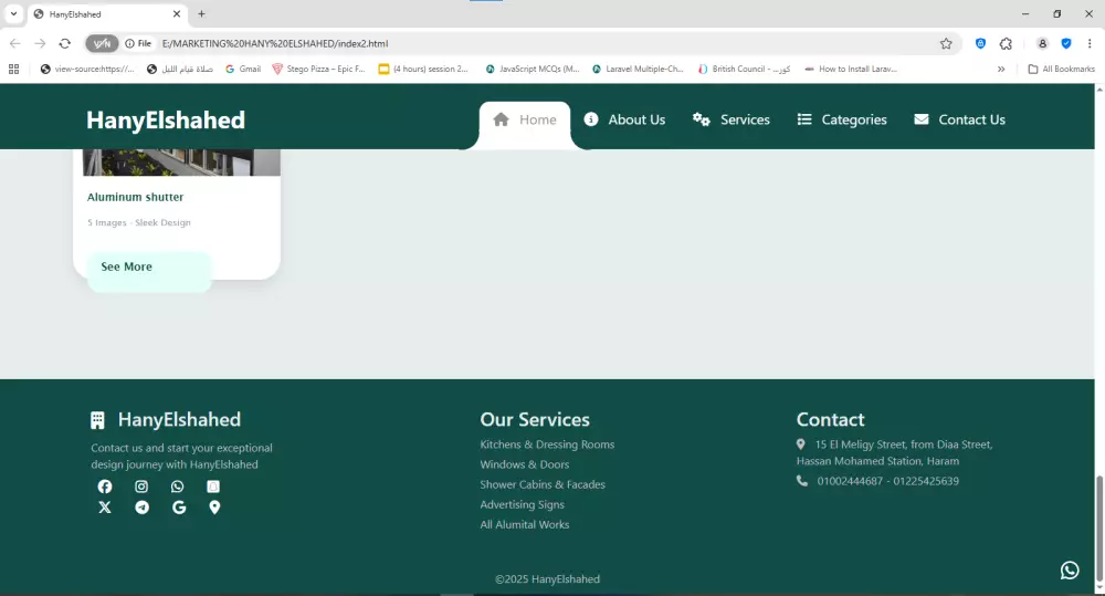 تصميم وتطوير صفحة ويب متجاوبة وجذابة باستخدام HTML وCSS وJavaScript
