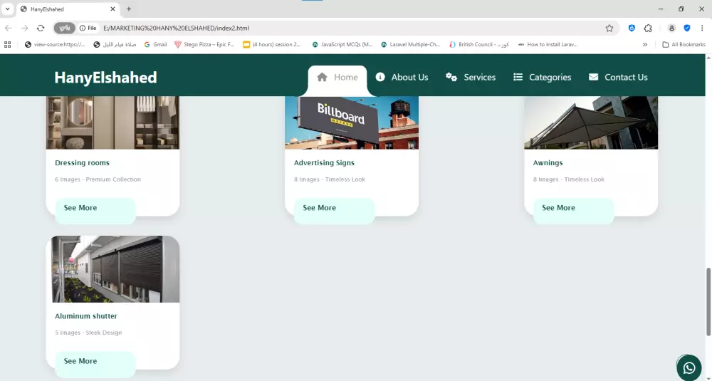 تصميم وتطوير صفحة ويب متجاوبة وجذابة باستخدام HTML وCSS وJavaScript