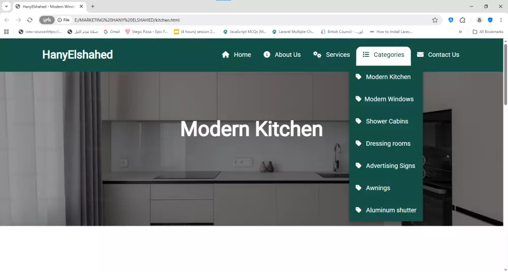 تصميم وتطوير صفحة ويب متجاوبة وجذابة باستخدام HTML وCSS وJavaScript