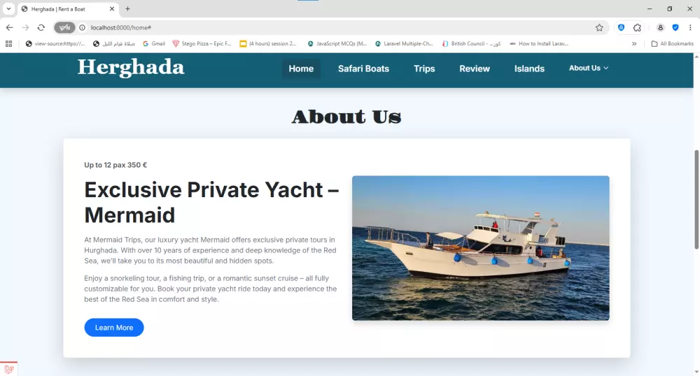 تطوير موقع متجاوب (صفحات + Dashboard) باستخدام Laravel